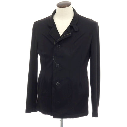 【中古】アルマーニ コレッツォーニ ARMANI COLLEZIONI レーヨンナイロン ジャージー カジュアルジャケット ブラック【サイズXL】【 状態ランクC 】【 メンズ 】