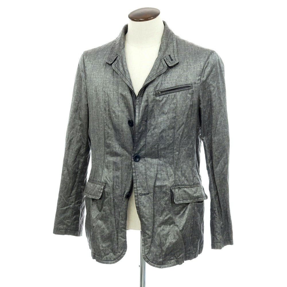 【中古】アルマーニ コレッツォーニ ARMANI COLLEZIONI WATER REPELLENT ポリエステルコットン金属繊維 3B カジュアルジャケット グレー【サイズ52】【 状態ランクC 】【 メンズ 】