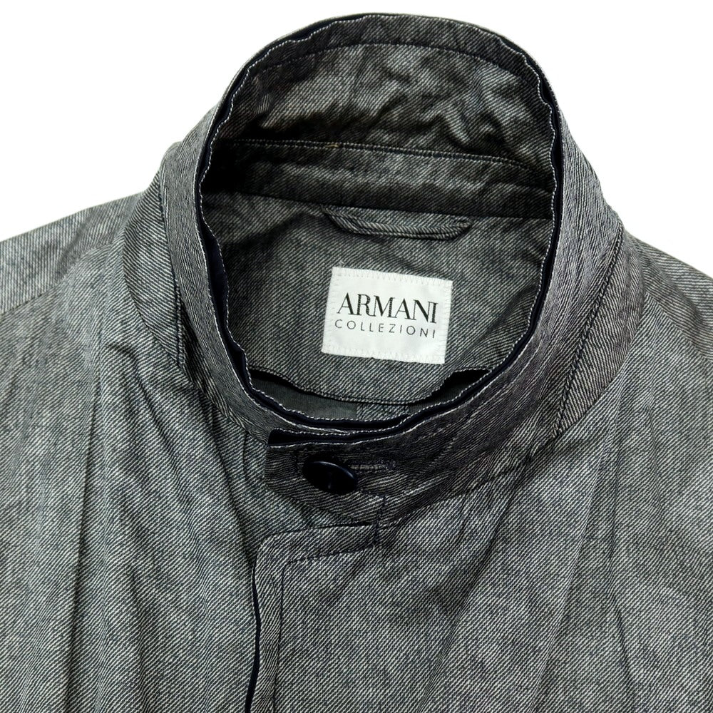 【中古】アルマーニ コレッツォーニ ARMANI COLLEZIONI WATER REPELLENT ポリエステルコットン金属繊維 3B カジュアルジャケット グレー【サイズ52】【 状態ランクC 】【 メンズ 】