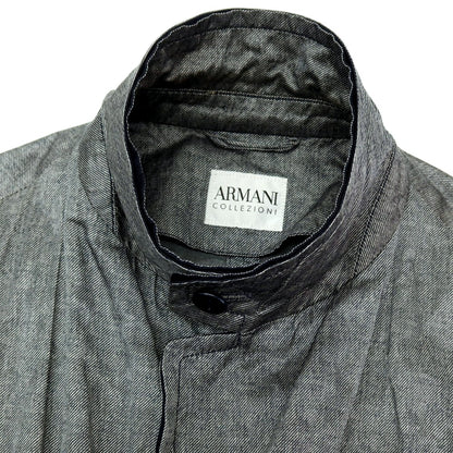 【中古】アルマーニ コレッツォーニ ARMANI COLLEZIONI WATER REPELLENT ポリエステルコットン金属繊維 3B カジュアルジャケット グレー【サイズ52】【 状態ランクC 】【 メンズ 】