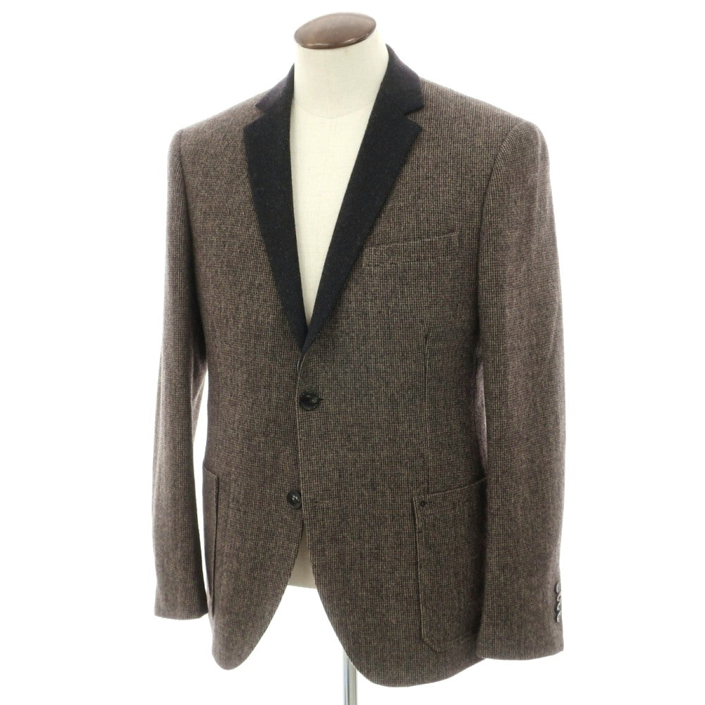 【中古】シスレー SYSLEY ウールポリエステルレーヨン 2B カジュアルジャケット グレージュ系xブラック【サイズ52】【 状態ランクB 】【 メンズ 】