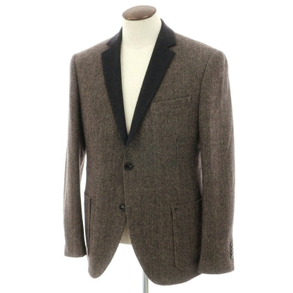 【中古】シスレー SYSLEY ウールポリエステルレーヨン 2B カジュアルジャケット グレージュ系xブラック【サイズ52】【 状態ランクB 】【 メンズ 】