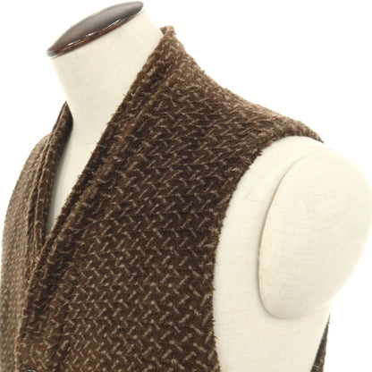 【中古】ジョルジオアルマーニ GIORGIO ARMANI コットンポリエステル カジュアル系ジレ ベスト ダークオリーブブラウン【サイズ50】【 状態ランクC 】【 メンズ 】