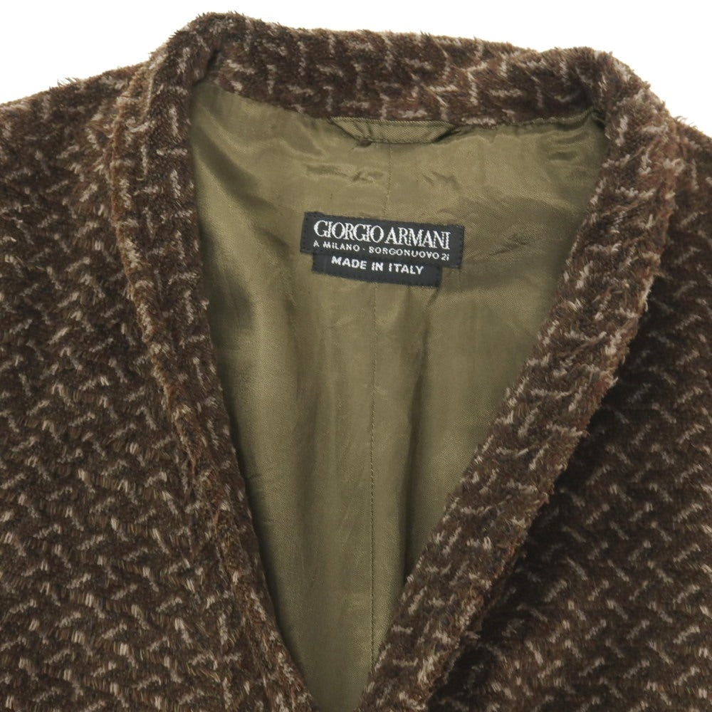【中古】ジョルジオアルマーニ GIORGIO ARMANI コットンポリエステル カジュアル系ジレ ベスト ダークオリーブブラウン【サイズ50】【 状態ランクC 】【 メンズ 】
