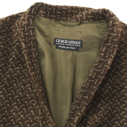 【中古】ジョルジオアルマーニ GIORGIO ARMANI コットンポリエステル カジュアル系ジレ ベスト ダークオリーブブラウン【サイズ50】【 状態ランクC 】【 メンズ 】