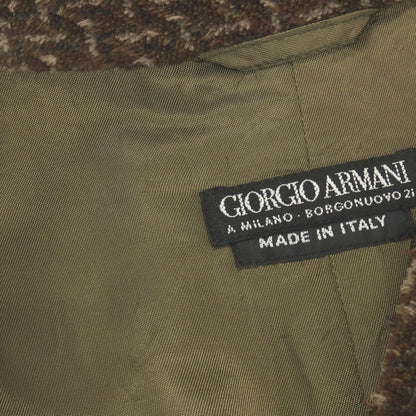 【中古】ジョルジオアルマーニ GIORGIO ARMANI コットンポリエステル カジュアル系ジレ ベスト ダークオリーブブラウン【サイズ50】【 状態ランクC 】【 メンズ 】