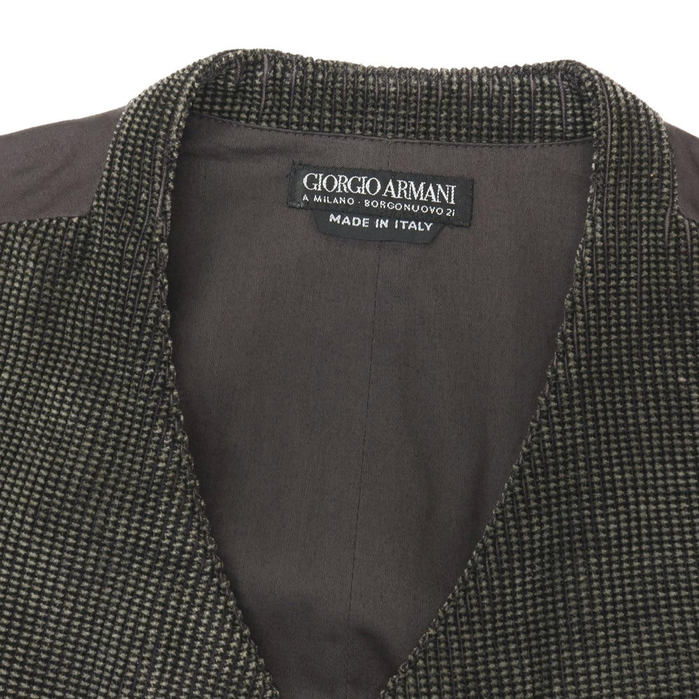 【中古】ジョルジオアルマーニ GIORGIO ARMANI コットン コーデュロイ カジュアル系ジレ ベスト グレー【サイズ52】【 状態ランクC 】【 メンズ 】