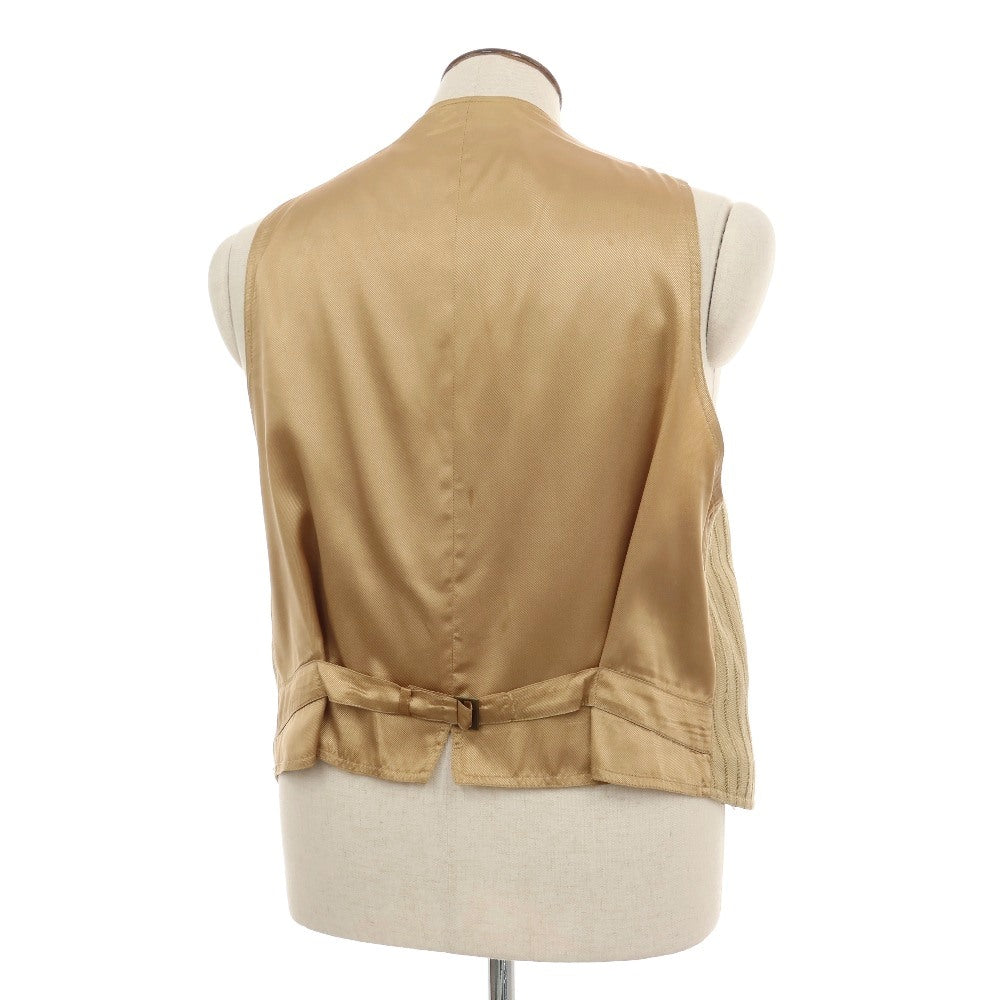 【中古】ジョルジオアルマーニ GIORGIO ARMANI レーヨンリネン ジャカード ストライプ カジュアル系ジレ ベスト ベージュ【サイズ50】【 状態ランクD 】【 メンズ 】