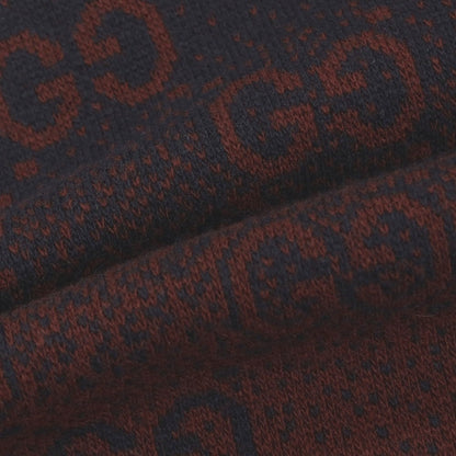 【中古】グッチ GUCCI ウール GGロゴ ジャカード クルーネック プルオーバーニット ネイビーxボルドー【サイズM】【 状態ランクA 】【 メンズ 】