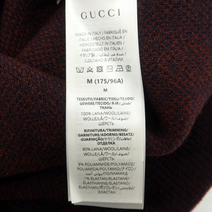 【中古】グッチ GUCCI ウール GGロゴ ジャカード クルーネック プルオーバーニット ネイビーxボルドー【サイズM】【 状態ランクA 】【 メンズ 】