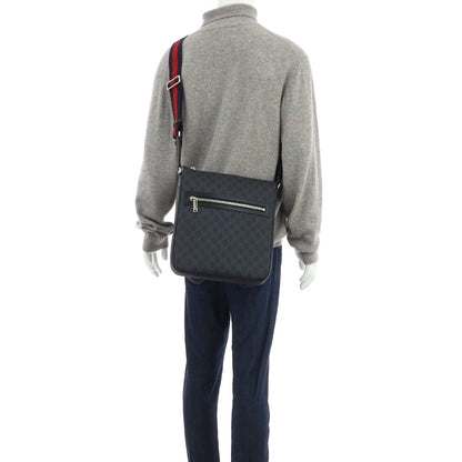 【中古】グッチ GUCCI GGキャンバス 792081 ショルダーバッグ ブラックxグレー【 状態ランクA 】【 メンズ 】