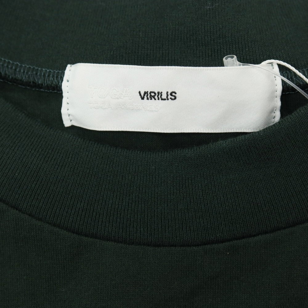 【中古】【未使用】トーガ TOGA VIRILIS コットン×キュプラ クルーネック 半袖Ｔシャツ グリーン【サイズ46】【 状態ランクS 】【 メンズ 】