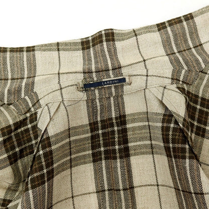 【中古】ラルディーニ LARDINI ウールリネン チェック 3B テーラードジャケット ベージュ【サイズ42】【 状態ランクB 】【 メンズ 】