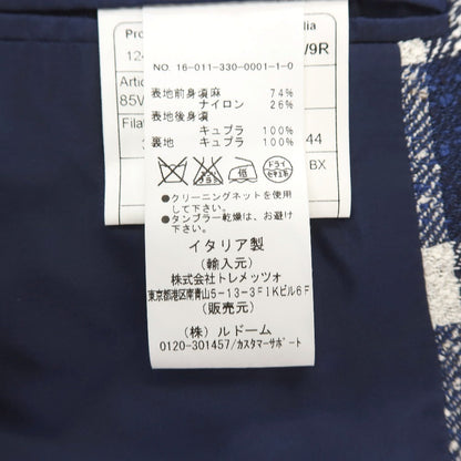 【中古】タリアトーレ TAGLIATORE リネンナイロン チェック ドレス系ジレ ベスト ネイビーxホワイト【サイズ44】【 状態ランクC 】【 メンズ 】