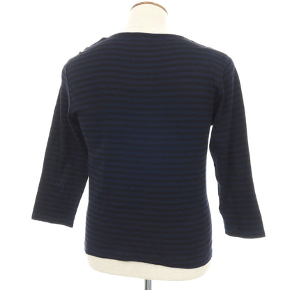 【SALE30%OFF/返品不可】【中古】ルトロワ Letroyes コットン ボーダー クルーネック 7分袖ポケットTシャツ ネイビーxブラック【 サイズM 】【 状態ランクB 】【 メンズ 】
