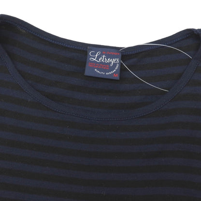 【SALE30%OFF/返品不可】【中古】ルトロワ Letroyes コットン ボーダー クルーネック 7分袖ポケットTシャツ ネイビーxブラック【 サイズM 】【 状態ランクB 】【 メンズ 】