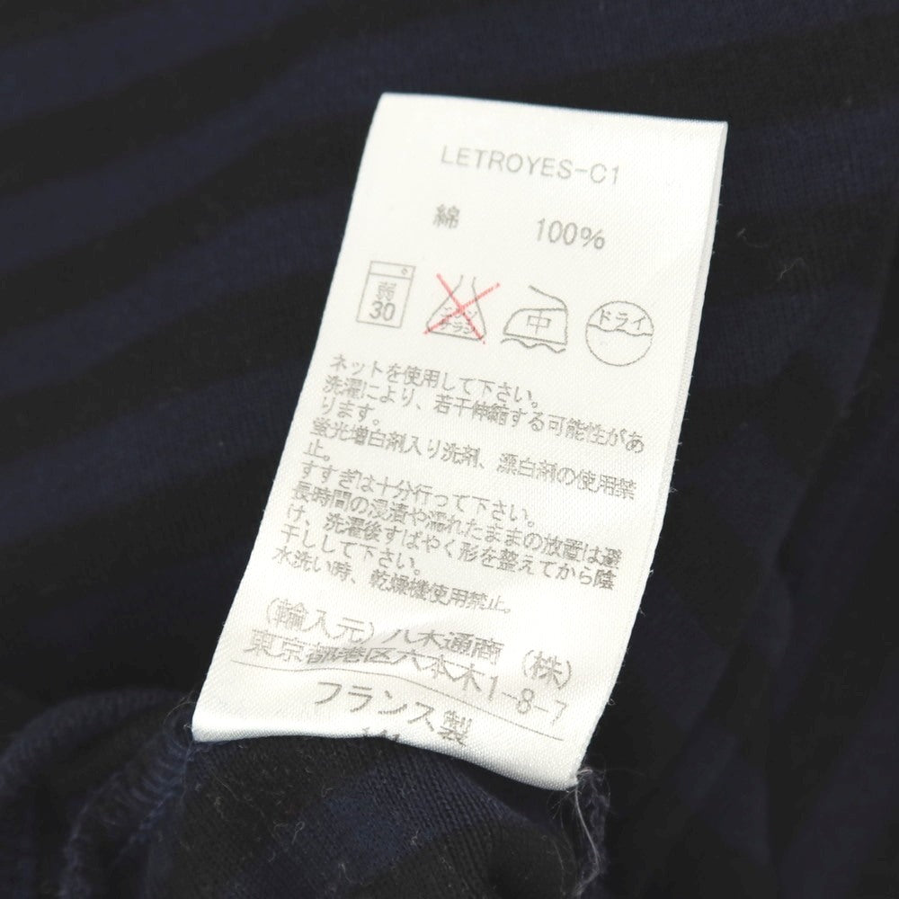 【SALE30%OFF/返品不可】【中古】ルトロワ Letroyes コットン ボーダー クルーネック 7分袖ポケットTシャツ ネイビーxブラック【 サイズM 】【 状態ランクB 】【 メンズ 】