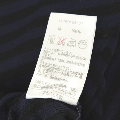 【SALE30%OFF/返品不可】【中古】ルトロワ Letroyes コットン ボーダー クルーネック 7分袖ポケットTシャツ ネイビーxブラック【 サイズM 】【 状態ランクB 】【 メンズ 】