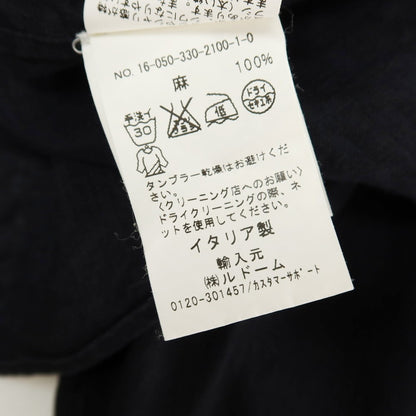 【中古】ギローバー GUY ROVER リネン ホリゾンタルカラー カジュアルシャツ ブラック【サイズXS】【 状態ランクC 】【 メンズ 】