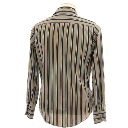 【中古】マテウッチ Matteucci コットン ストライプ カジュアルシャツ カーキ系xレッド【サイズ37】【 状態ランクC 】【 メンズ 】