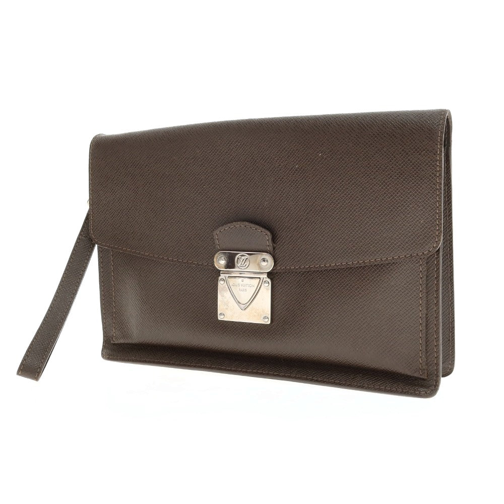 【中古】ルイ ヴィトン LOUIS VUITTON タイガ ベライア レザー クラッチバッグ ダークブラウン【 状態ランクB 】【 メンズ 】