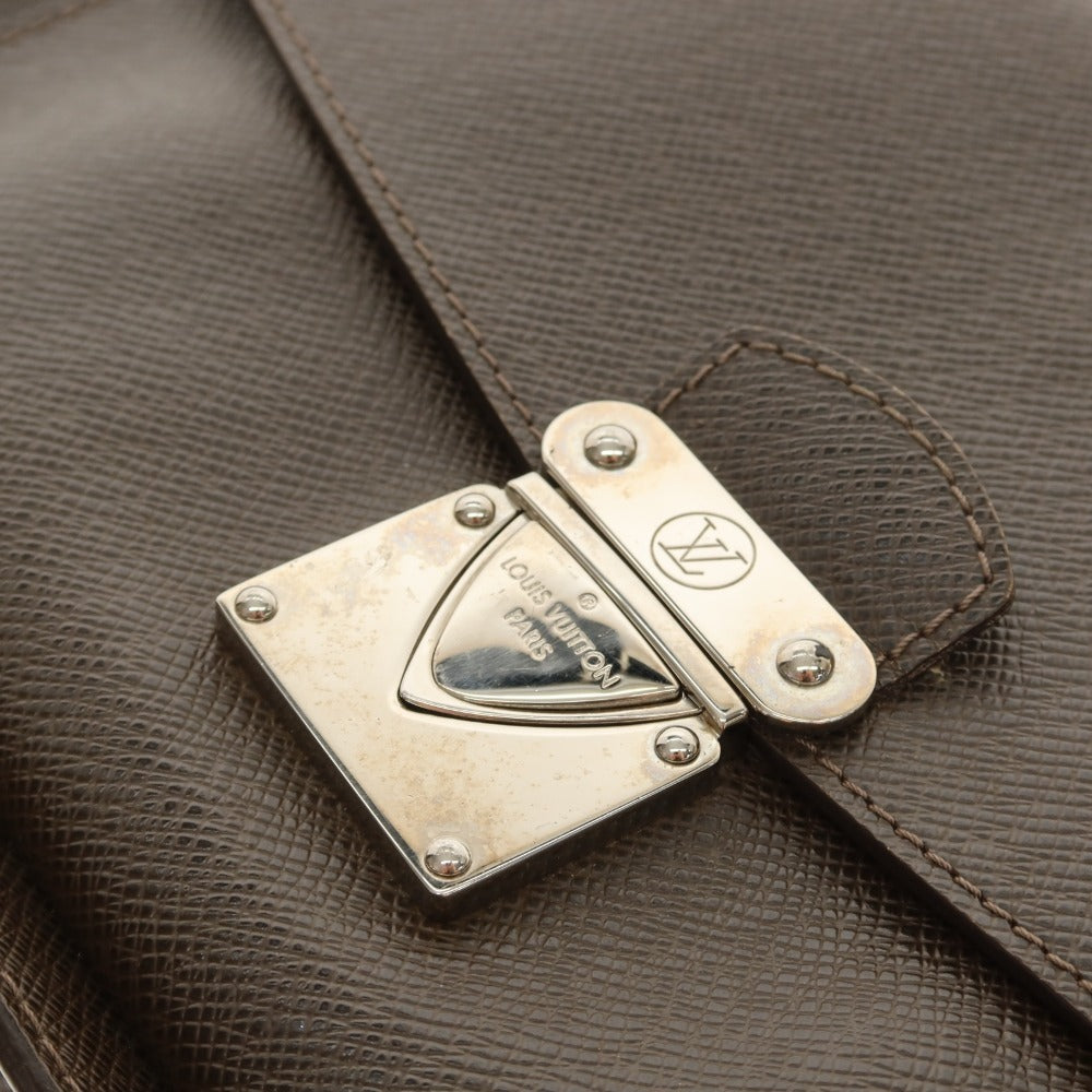 【中古】ルイ ヴィトン LOUIS VUITTON タイガ ベライア レザー クラッチバッグ ダークブラウン【 状態ランクB 】【 メンズ 】
