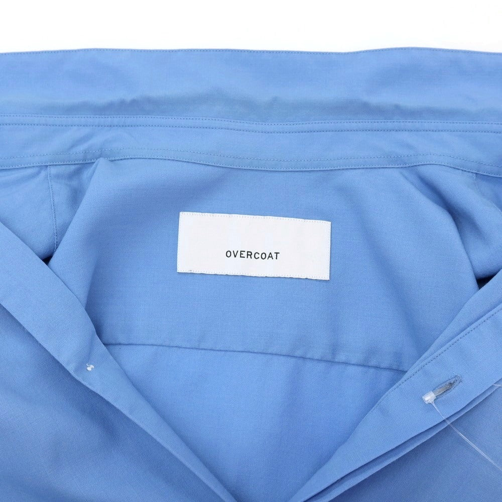 【中古】オーバーコート OVERCOAT ウール レギュラーカラー カジュアルシャツ ライトブルー【サイズ表記なし（XL位）】【 状態ランクC 】【 メンズ 】