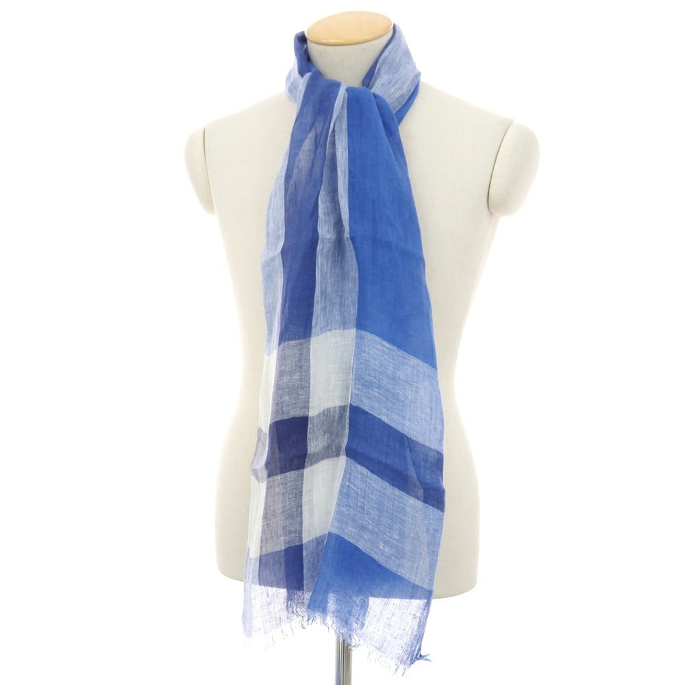 【中古】アリアンナ ARIANNA リネン ストール ブルーxホワイト【 状態ランクB 】【 メンズ 】