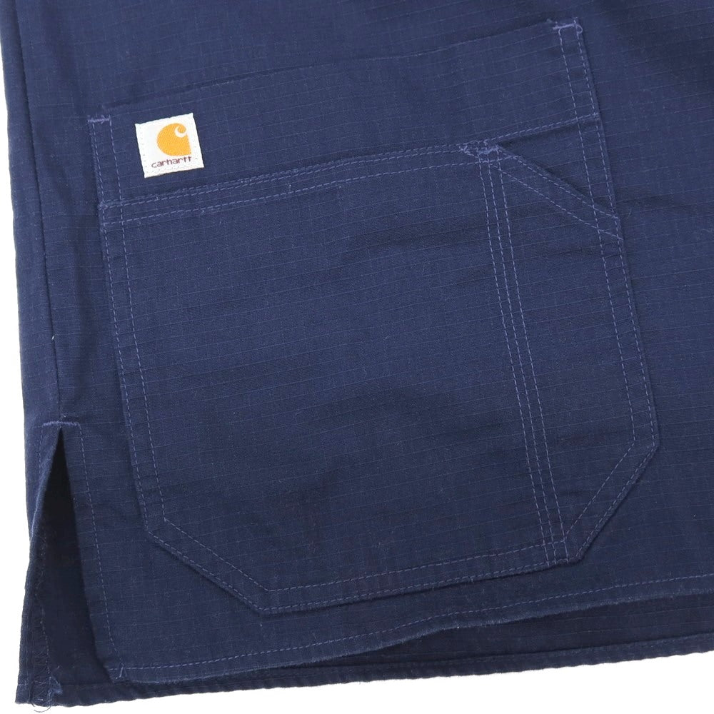 【中古】カーハート Carhartt リップストップ コットンポリエステル Vネック スクラブトップ 半袖カットソー ネイビー【サイズS】【 状態ランクB 】【 メンズ 】