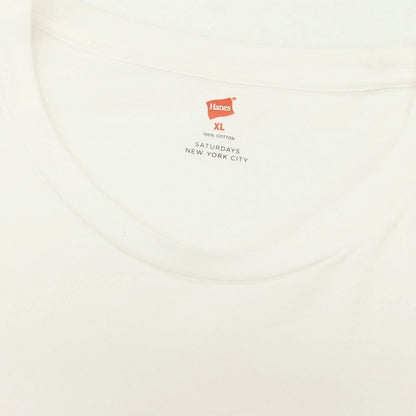 【SALE30%OFF/返品不可】【中古】サタデーズ ニューヨークシティ Saturdays NYC × Hanes コットン クルーネック 半袖Ｔシャツ ホワイト【 サイズXL 】【 状態ランクC 】【 メンズ 】