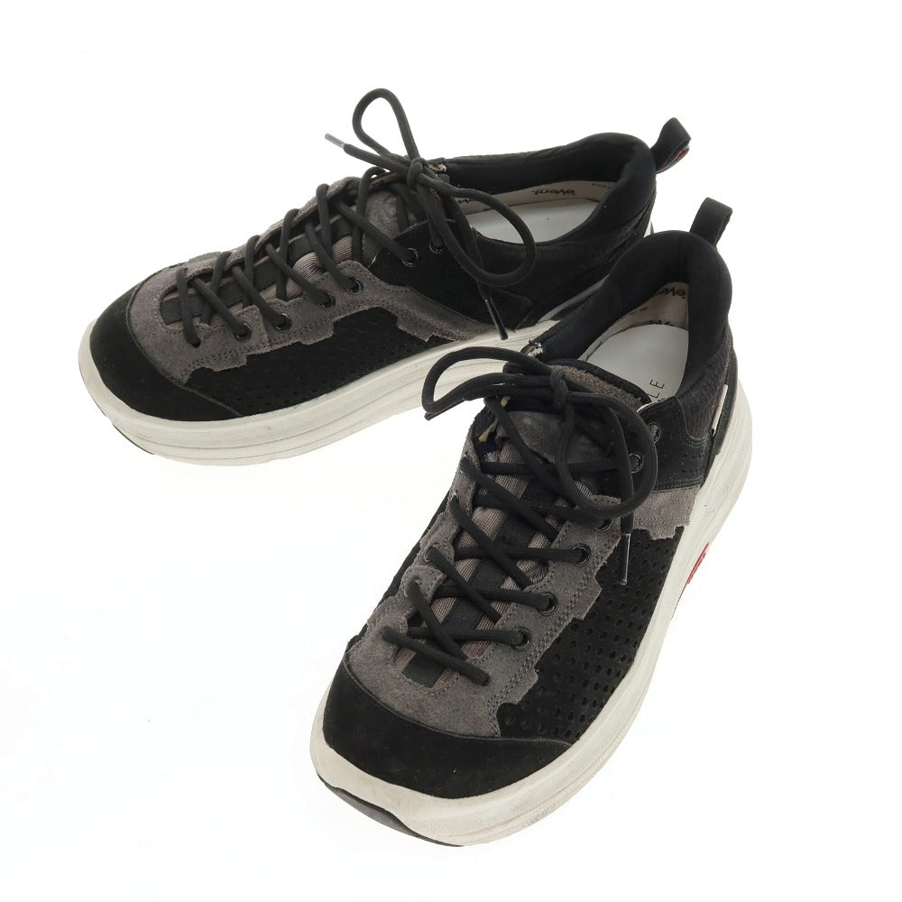 【中古】イズネス is-ness 合成繊維 × SUVSOLE スニーカー ブラックxグレー【サイズ26】【 状態ランクC 】【 メンズ 】