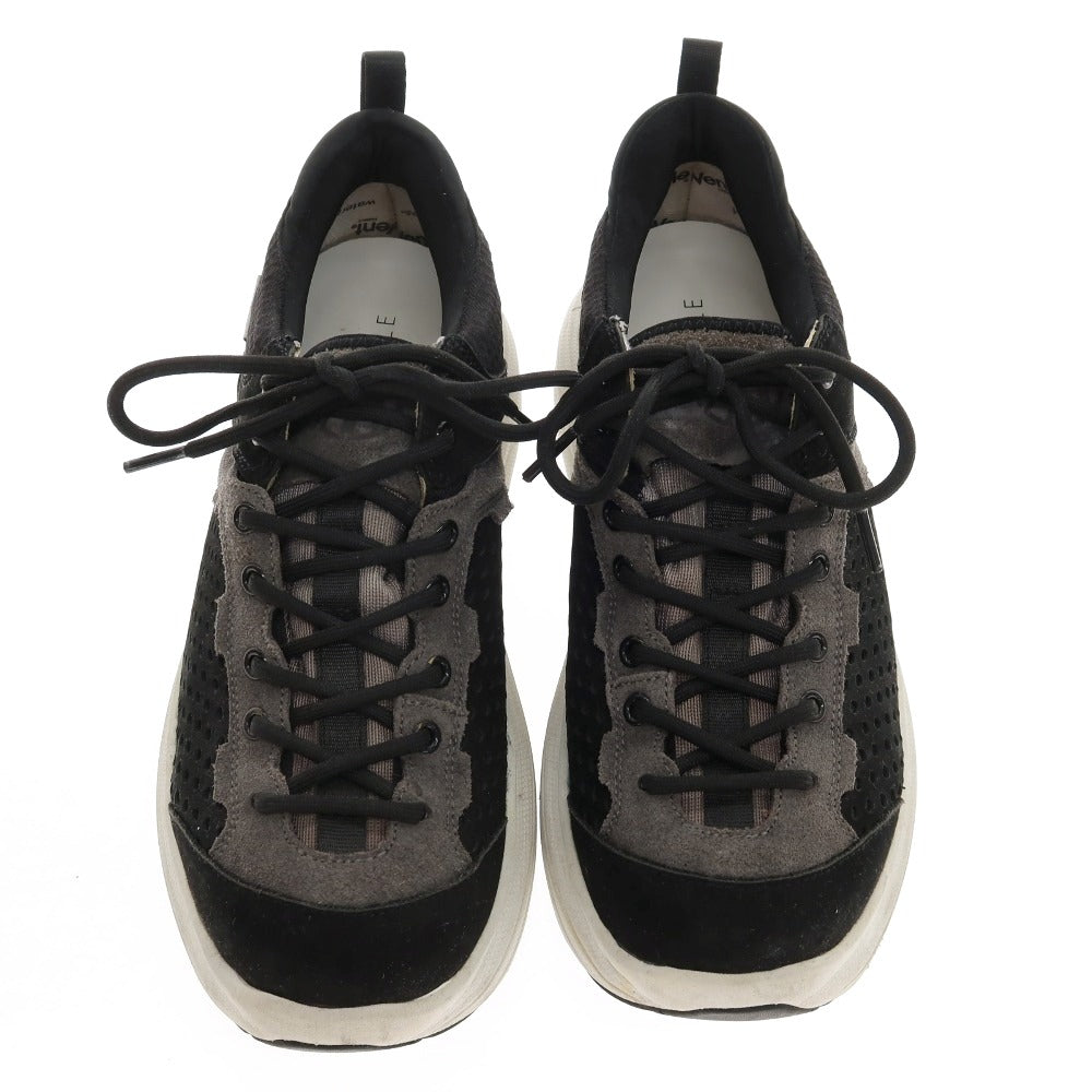 【中古】イズネス is-ness 合成繊維 × SUVSOLE スニーカー ブラックxグレー【サイズ26】【 状態ランクC 】【 メンズ 】