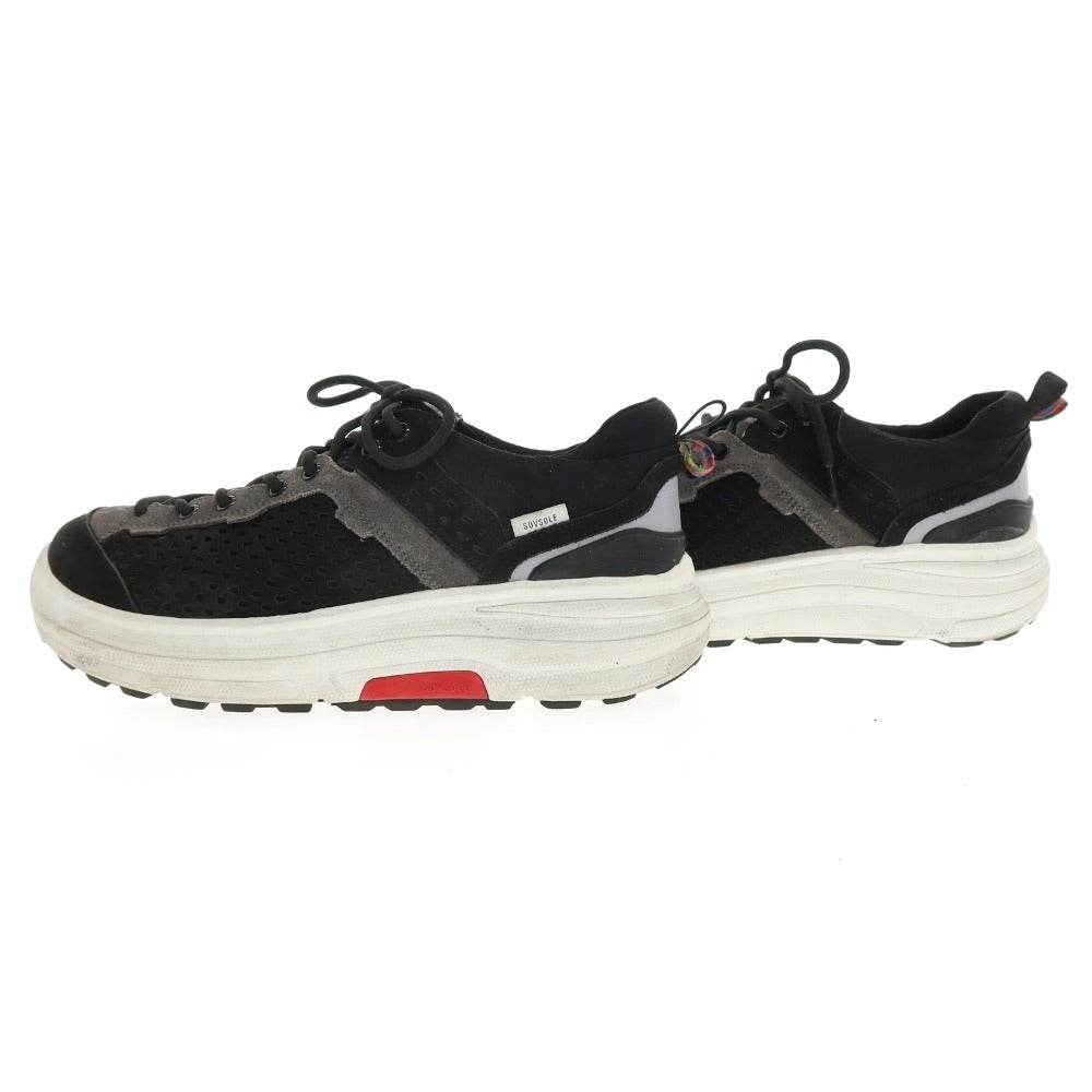 【中古】イズネス is-ness 合成繊維 × SUVSOLE スニーカー ブラックxグレー【サイズ26】【 状態ランクC 】【 メンズ 】
