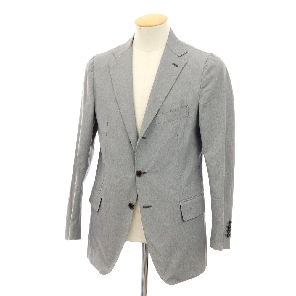 【中古】ルイジボレッリ ラグジュアリーヴィンテージ LUIGIBORRELLI LUXURY VINTAGE コットン 3B カジュアルジャケット グレー【サイズ44】【 状態ランクC 】【 メンズ 】