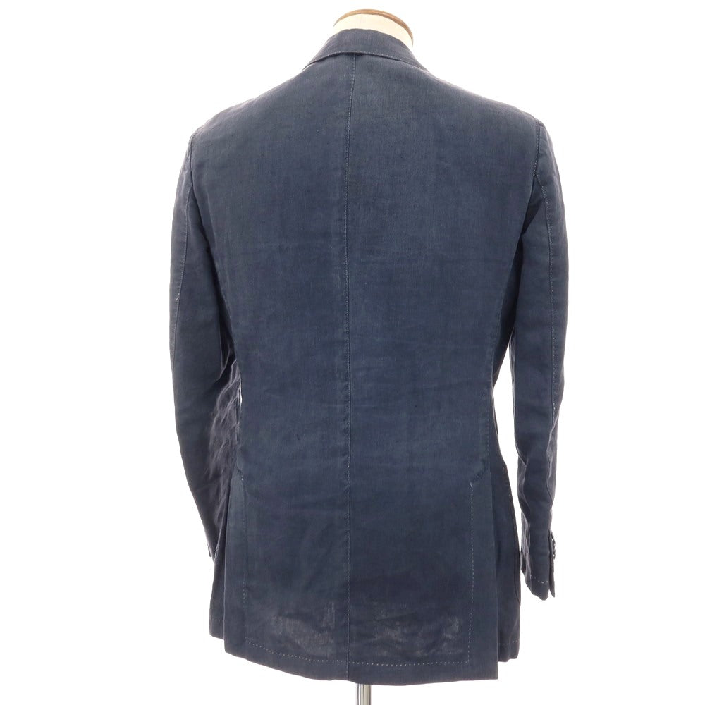 【中古】ラルディーニ LARDINI リネン 3B カジュアルジャケット ネイビー【サイズ46】【 状態ランクC 】【 メンズ 】
