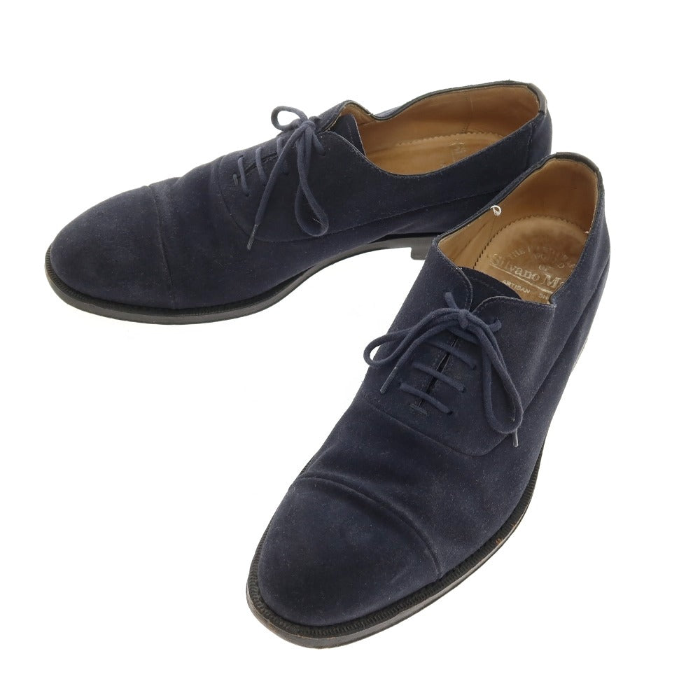【中古】シルバノマッツァ SILVANO MAZZA スエード ドレスシューズ ネイビー【サイズ7 1/2】【 状態ランクC 】【 メンズ 】