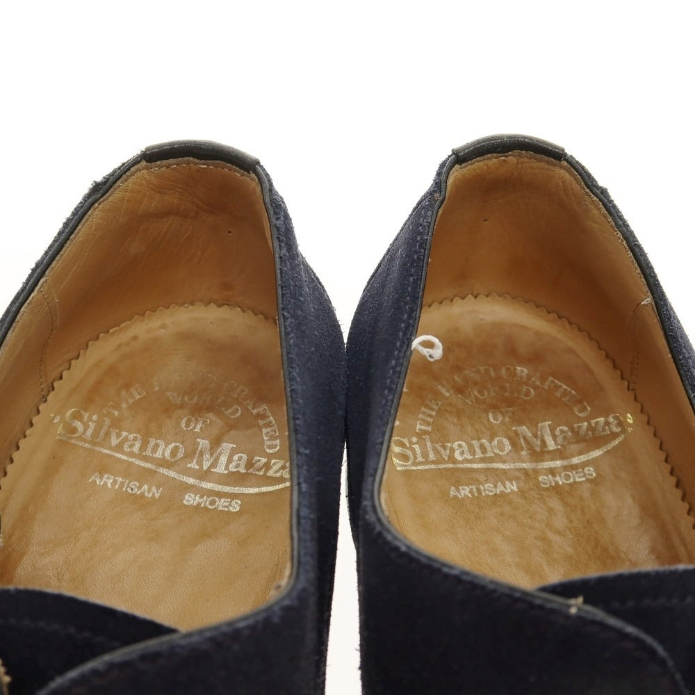 【中古】シルバノマッツァ SILVANO MAZZA スエード ドレスシューズ ネイビー【サイズ7 1/2】【 状態ランクC 】【 メンズ 】