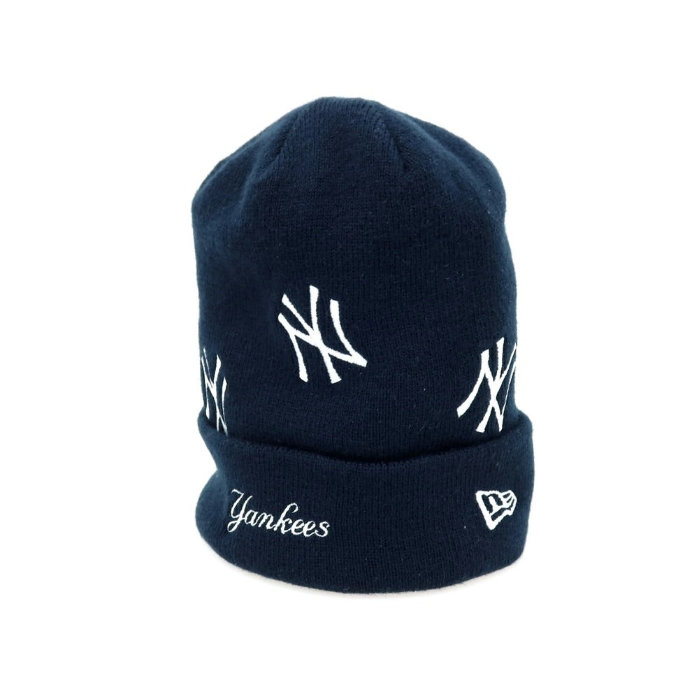 【中古】ニューエラ NEW ERA アクリル New York Yankees ロゴ ニットキャップ 帽子 ネイビー【 状態ランクB 】【 メンズ 】