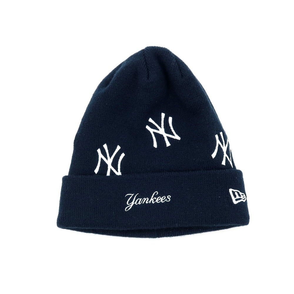 【中古】ニューエラ NEW ERA アクリル New York Yankees ロゴ ニットキャップ 帽子 ネイビー【 状態ランクB 】【 メンズ 】