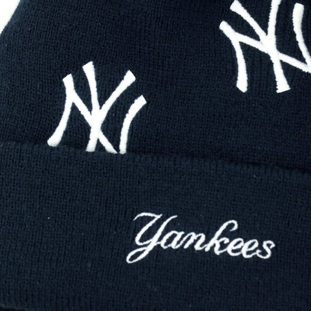 【中古】ニューエラ NEW ERA アクリル New York Yankees ロゴ ニットキャップ 帽子 ネイビー【 状態ランクB 】【 メンズ 】