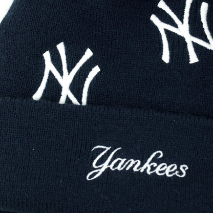 【中古】ニューエラ NEW ERA アクリル New York Yankees ロゴ ニットキャップ 帽子 ネイビー【 状態ランクB 】【 メンズ 】