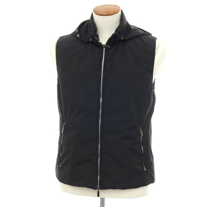【中古】ムーレー MOORER LUIS-STP ポリエステル スタンドカラー ダブルジップベスト ブラック【サイズ46】【 状態ランクB 】【 メンズ 】
