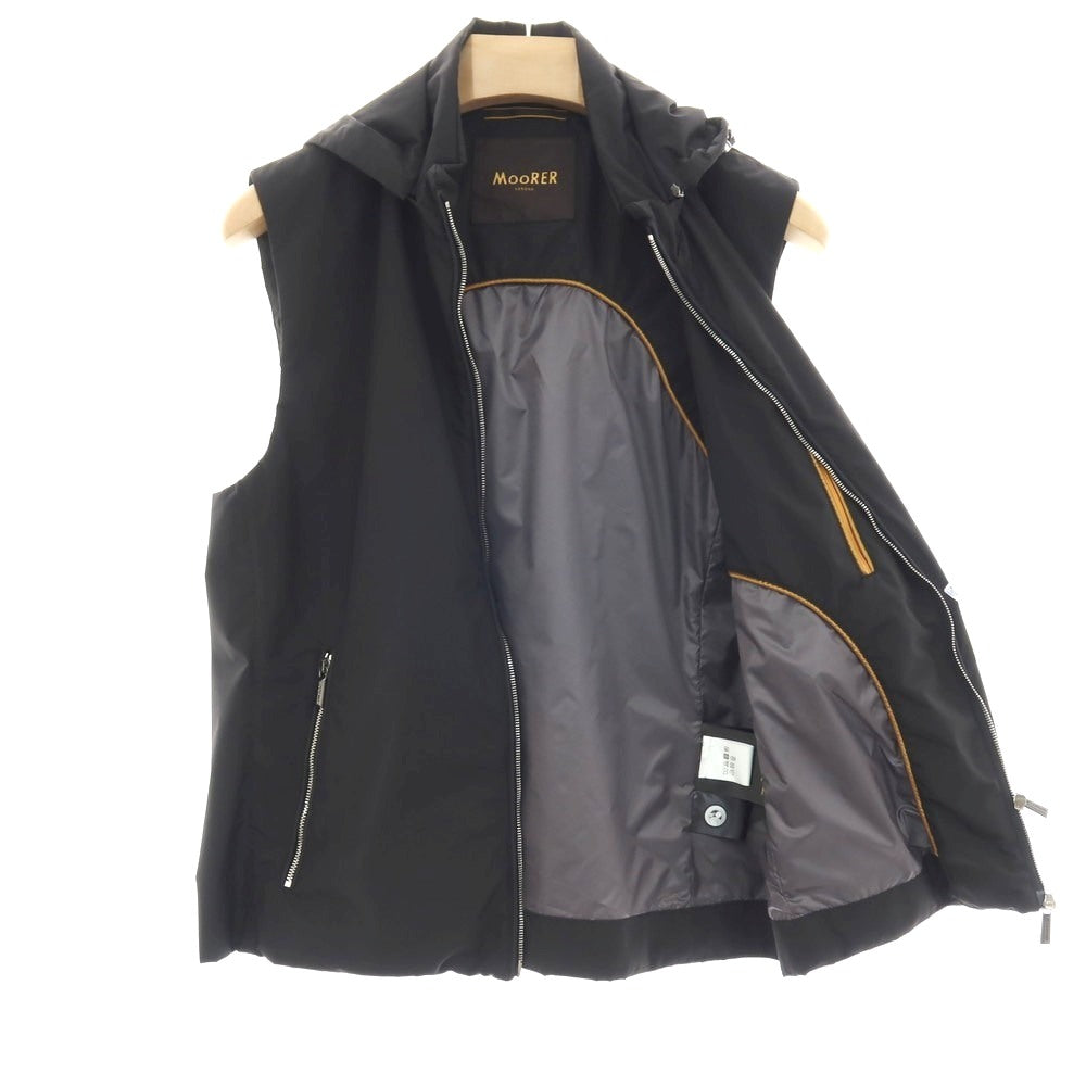 【中古】ムーレー MOORER LUIS-STP ポリエステル スタンドカラー ダブルジップベスト ブラック【サイズ46】【メンズ】 中古】ムーレー MOORER LUIS-STP ポリエステル スタンドカラー ダブル