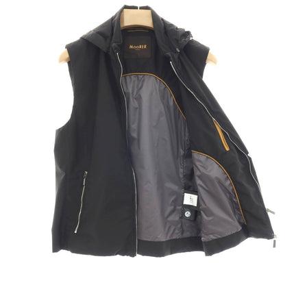 【中古】ムーレー MOORER LUIS-STP ポリエステル スタンドカラー ダブルジップベスト ブラック【サイズ46】【 状態ランクB 】【 メンズ 】