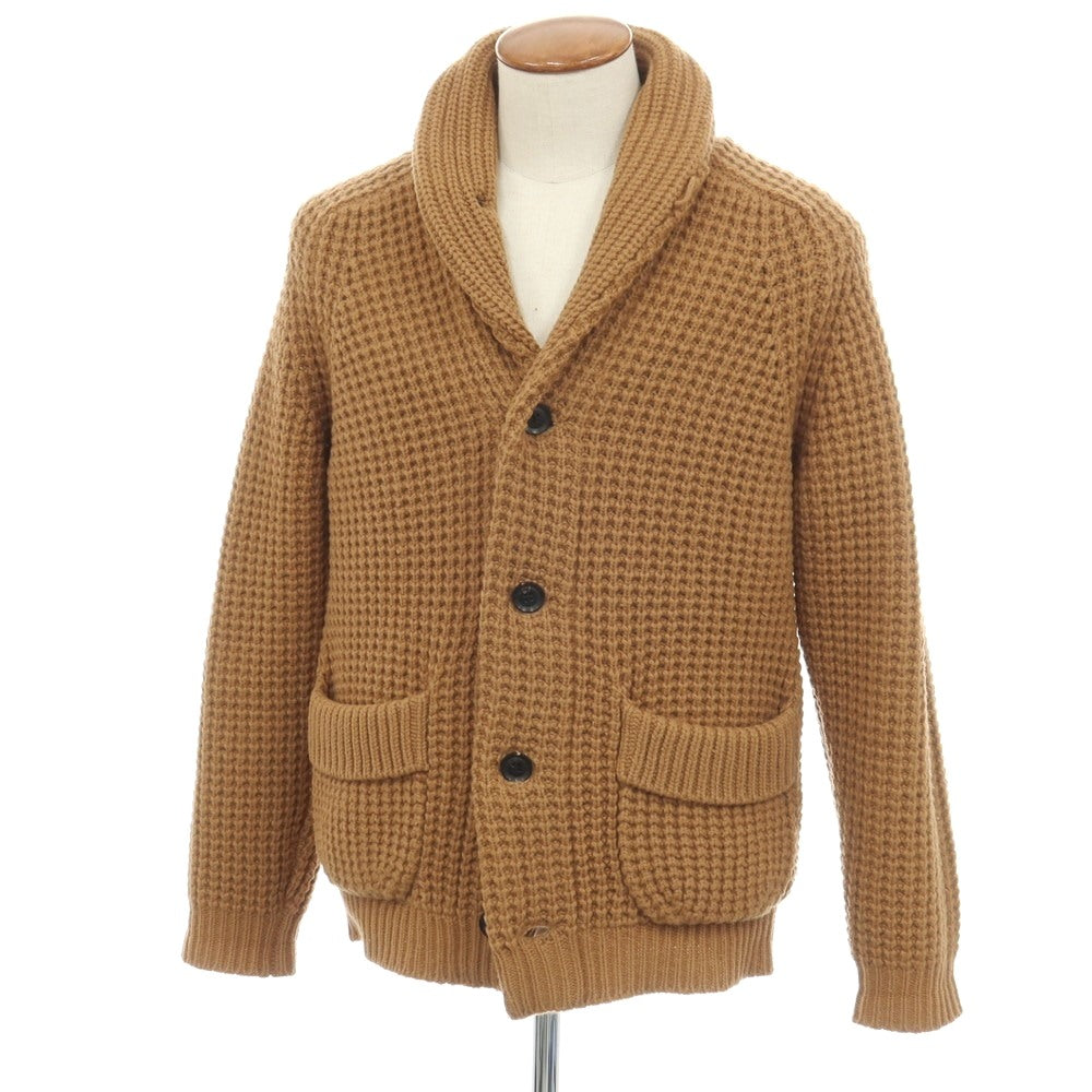 【中古】トゥモローランド TOMORROWLAND tricot ウールカシミヤ ワッフル編み ショールカラー ニット カーディガン ライトブラウン【サイズM】【 状態ランクB 】【 メンズ 】