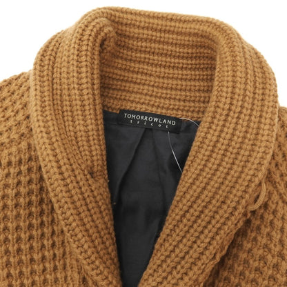 【中古】トゥモローランド TOMORROWLAND tricot ウールカシミヤ ワッフル編み ショールカラー ニット カーディガン ライトブラウン【サイズM】【 状態ランクB 】【 メンズ 】