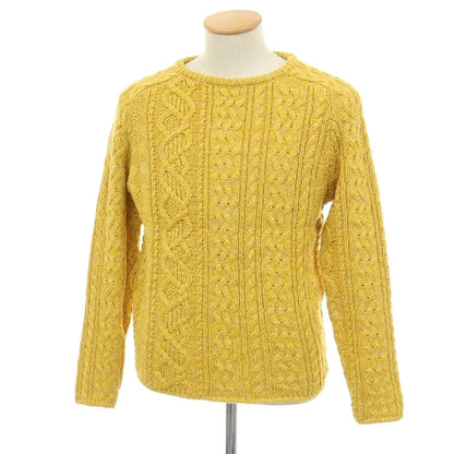 【中古】トゥモローランド TOMORROWLAND tricot ウール ケーブル編み クルーネック プルオーバーニット イエローxオレンジ【サイズS】【 状態ランクB 】【 メンズ 】