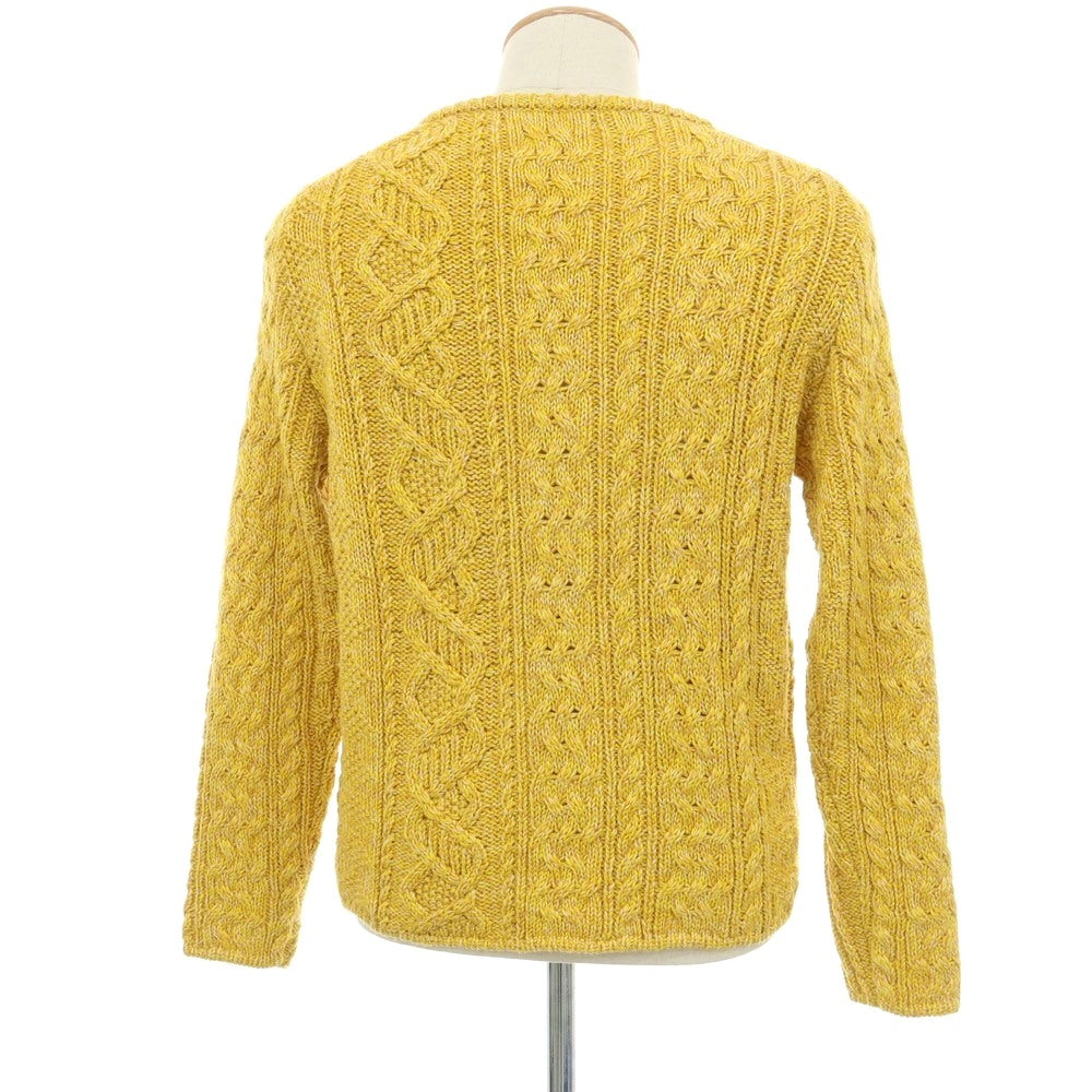 【中古】トゥモローランド TOMORROWLAND tricot ウール ケーブル編み クルーネック プルオーバーニット イエローxオレンジ【サイズS】【 状態ランクB 】【 メンズ 】