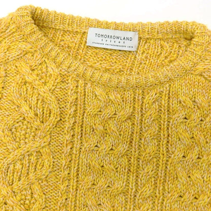 【中古】トゥモローランド TOMORROWLAND tricot ウール ケーブル編み クルーネック プルオーバーニット イエローxオレンジ【サイズS】【 状態ランクB 】【 メンズ 】