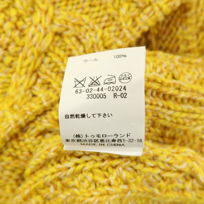 【中古】トゥモローランド TOMORROWLAND tricot ウール ケーブル編み クルーネック プルオーバーニット イエローxオレンジ【サイズS】【 状態ランクB 】【 メンズ 】